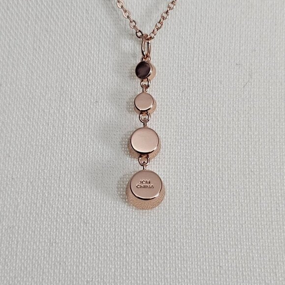 JCM Jacmel Mauritius Rose Gold Tone Graduating Crystal Pendent And Necklace - Picture 3 of 6